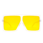 Zenithia - Square Oversize Women Flat Top Fashion Sunglasses