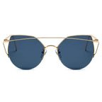 DILLON | Modern Cat Eye Mirrored Flat Lens Sunglasses Circle