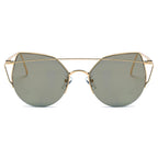 DILLON | Modern Cat Eye Mirrored Flat Lens Sunglasses Circle
