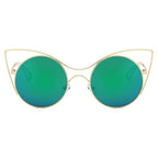 GERING | Women Round High Pointed Cat Eye Sunglasses