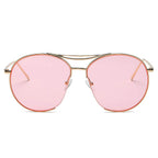 LOUDON | Oversize Tinted Lens Round Aviator Sunglasses