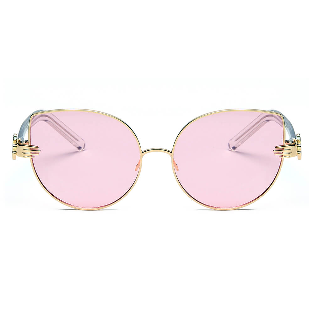 CENTRALIA | Women Metal Frame Cat Eye Hands Classic Sunglasses