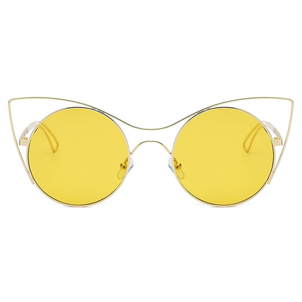 GERING | Women Round High Pointed Cat Eye Sunglasses