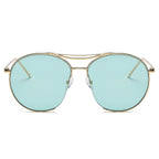 LOUDON | Oversize Tinted Lens Round Aviator Sunglasses