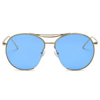 LOUDON | Oversize Tinted Lens Round Aviator Sunglasses