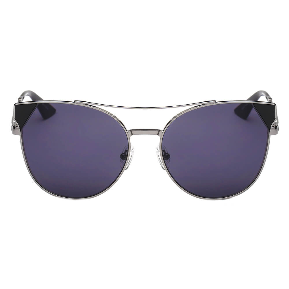 ASPEN | Womens Trendy Mirrored Lens Cat Eye Sunglasses