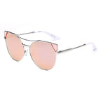 ASPEN | Womens Trendy Mirrored Lens Cat Eye Sunglasses