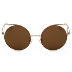 DUBLIN | Women Mirrored Lens Round Cat Eye Sunglasses
