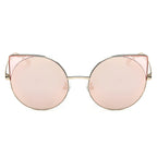 DUBLIN | Women Mirrored Lens Round Cat Eye Sunglasses