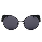 DUBLIN | Women Mirrored Lens Round Cat Eye Sunglasses