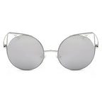 DUBLIN | Women Mirrored Lens Round Cat Eye Sunglasses