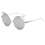 DUBLIN | Women Mirrored Lens Round Cat Eye Sunglasses