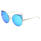 DUBLIN | Women Mirrored Lens Round Cat Eye Sunglasses