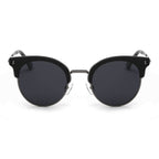 BILOXI | Women Half Frame Round Cat Eye Polarized Sunglasses