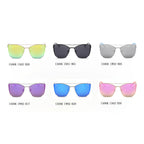 DORSET - Oversize Polygon Mirrored Lens Cat Eye Sunglasses
