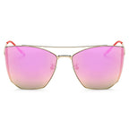 DORSET - Oversize Polygon Mirrored Lens Cat Eye Sunglasses