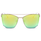 DORSET - Oversize Polygon Mirrored Lens Cat Eye Sunglasses