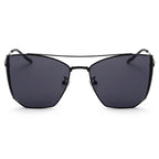 DORSET - Oversize Polygon Mirrored Lens Cat Eye Sunglasses