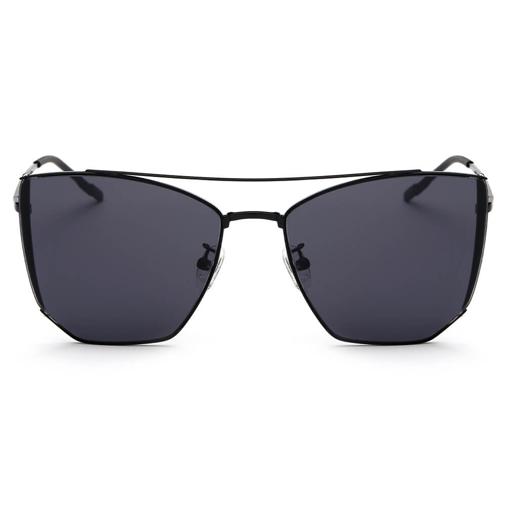 DORSET - Oversize Polygon Mirrored Lens Cat Eye Sunglasses