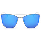 DORSET - Oversize Polygon Mirrored Lens Cat Eye Sunglasses