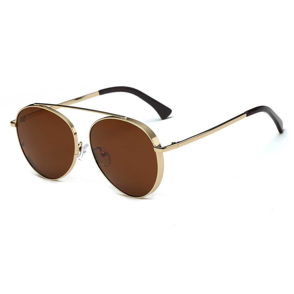 BETHEL | Retro Mirrored Lens Teardrop Aviator Sunglasses