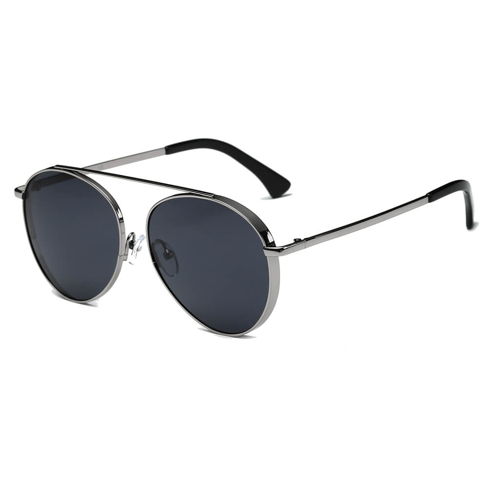BETHEL | Retro Mirrored Lens Teardrop Aviator Sunglasses