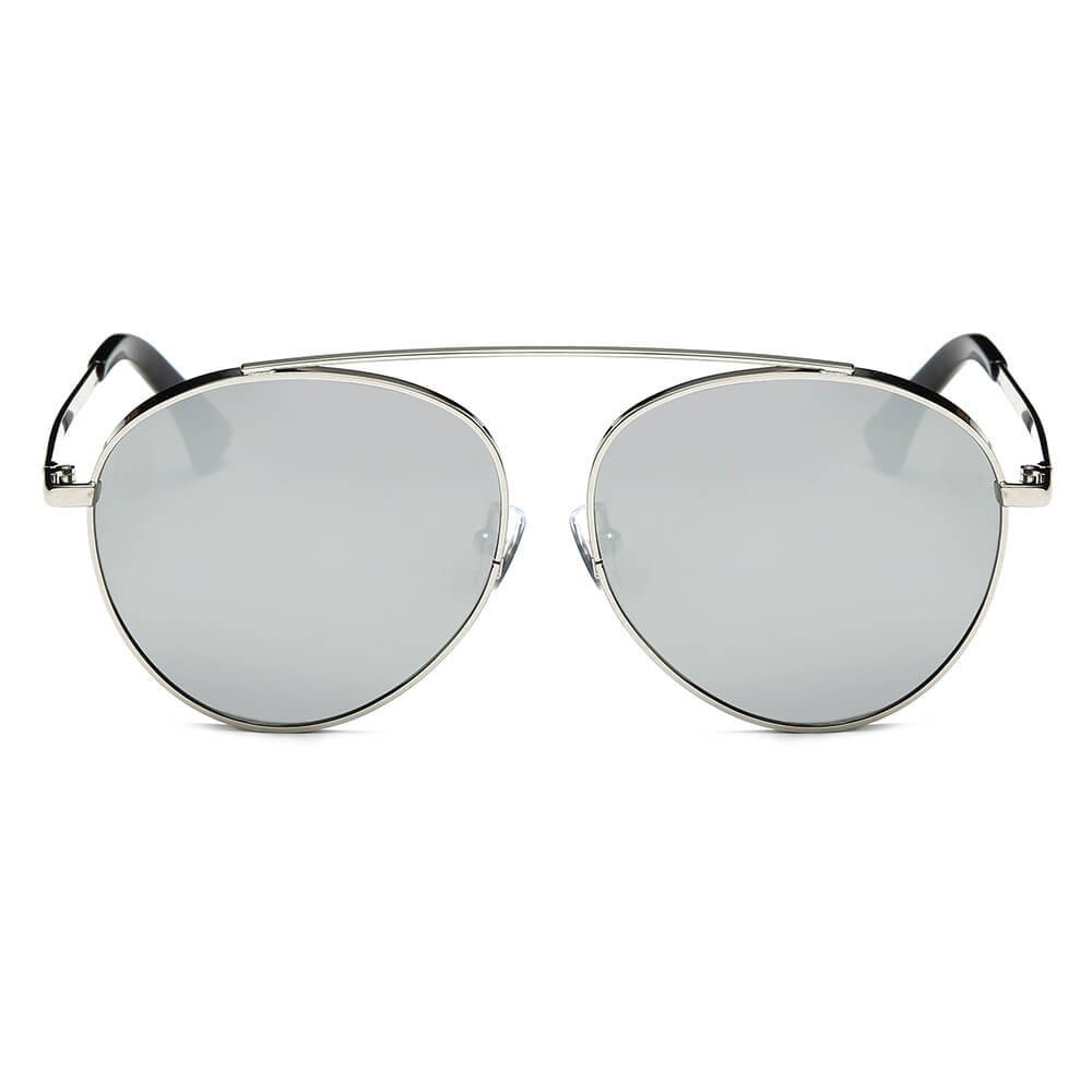 BETHEL | Retro Mirrored Lens Teardrop Aviator Sunglasses