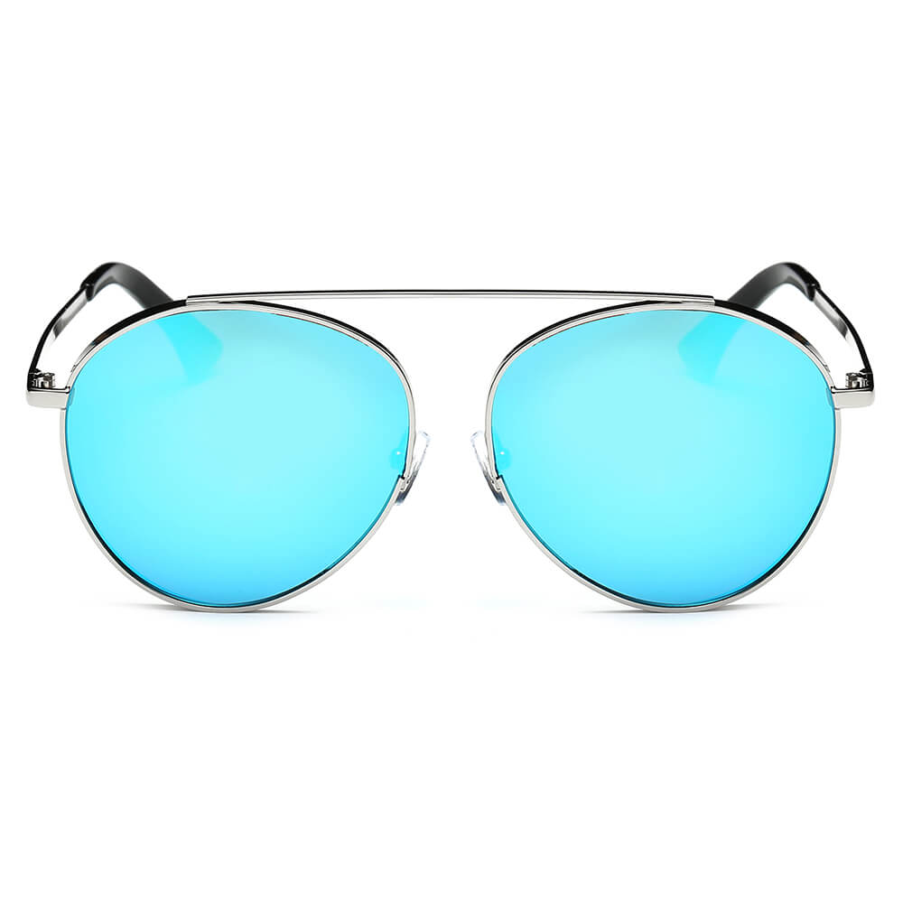 BETHEL | Retro Mirrored Lens Teardrop Aviator Sunglasses