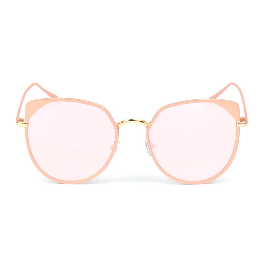HERSHEY | Women's Flat Lens Metal Frame Cat Eye Sunglasses
