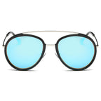 FARMINDALE | Polarized Circle Round Brow-Bar Fashion Sunglasses
