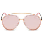 FARMINDALE | Polarized Circle Round Brow-Bar Fashion Sunglasses
