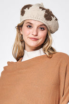 Leaf Knit Pattern Beret