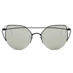 DILLON | Modern Cat Eye Mirrored Flat Lens Sunglasses Circle