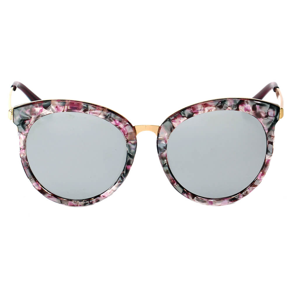 ELWOOD | Vintage Oversized Round Mirrored Lens Horned Rim Sunglasses