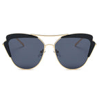 GALVESTON | Women's Brow Bar Mirrored Lens Cat Eye Sunglasses