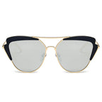 GALVESTON | Women's Brow Bar Mirrored Lens Cat Eye Sunglasses