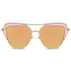 GALVESTON | Women's Brow Bar Mirrored Lens Cat Eye Sunglasses