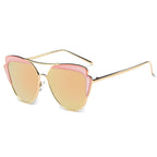 GALVESTON | Women's Brow Bar Mirrored Lens Cat Eye Sunglasses