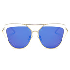 GALVESTON | Women's Brow Bar Mirrored Lens Cat Eye Sunglasses