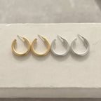 Classic Matte Gold & Silver Hoop Earrings