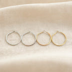 Silver and Gold Twisted Hoop Earrings