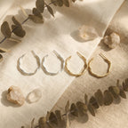 Modern Organic Wavy Hoop Earrings