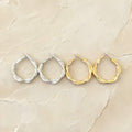 Textured Silver and Gold Twisted Hoop Earrings