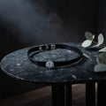 Black Leather Choker with Hexagonal Crystal Buckle