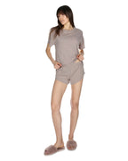 Women's Relaxed Fit 100% Cotton Slub Knit Short Set
