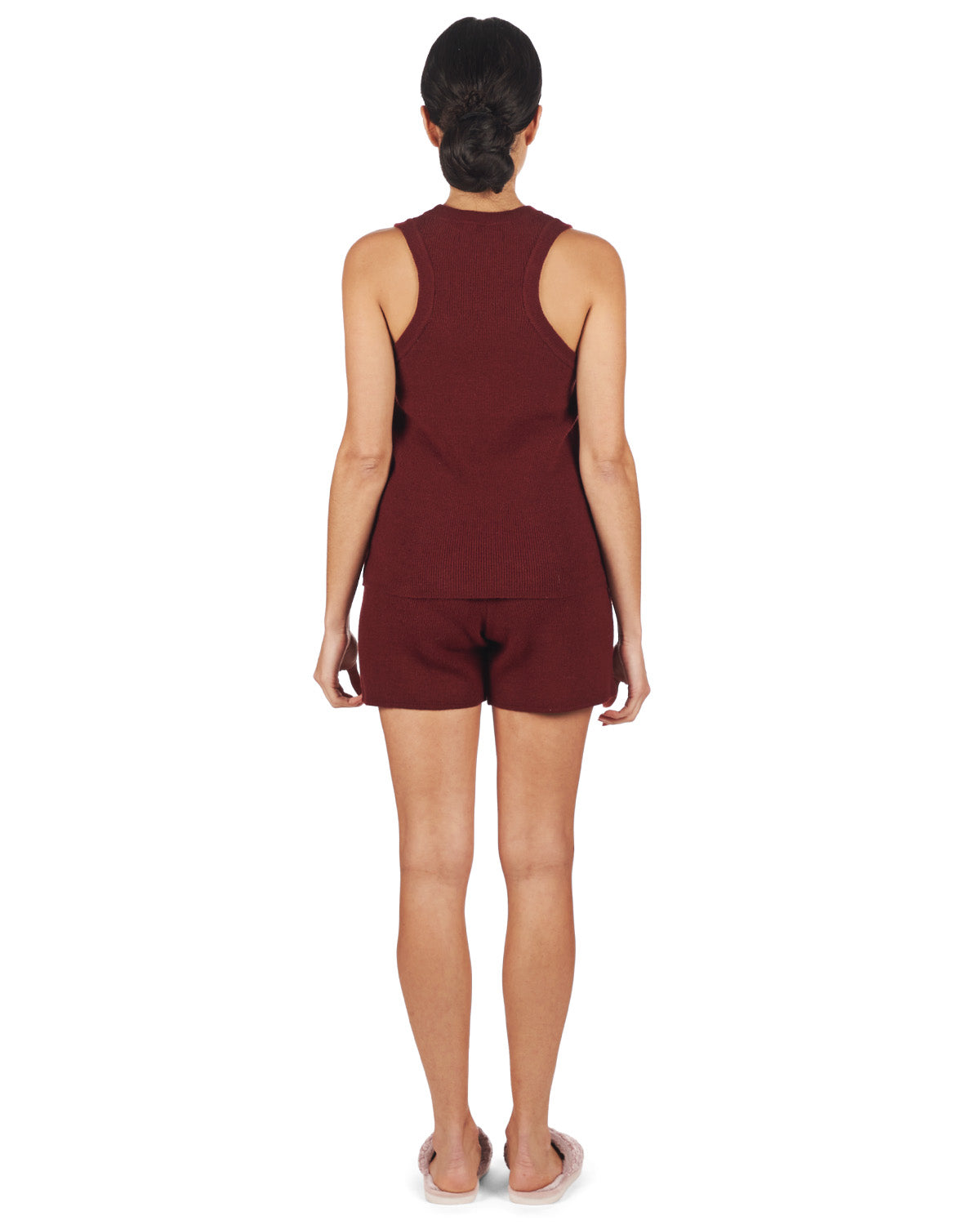 2 Piece Women's Sweater Knit Tank Top and Shorts Set