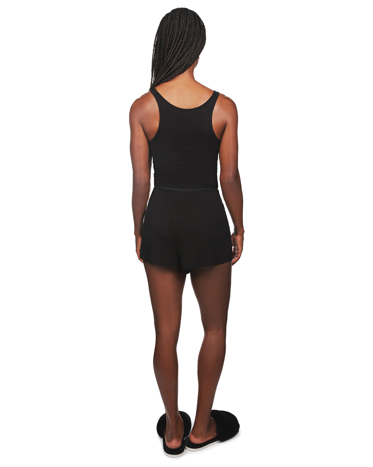 Women's Soft Luxe Matching Ribbed Tank Top and Short Set
