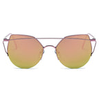 DILLON | Modern Cat Eye Mirrored Flat Lens Sunglasses Circle