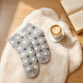 Cozy Grey Polka Dot Non-Slip Fuzzy Socks