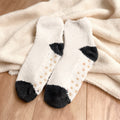 Cozy White Fuzzy Slipper Socks with Grippers